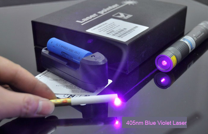 高出力 300mW~400mW 405nm 青紫色レーザーポインター 焦点調節可能